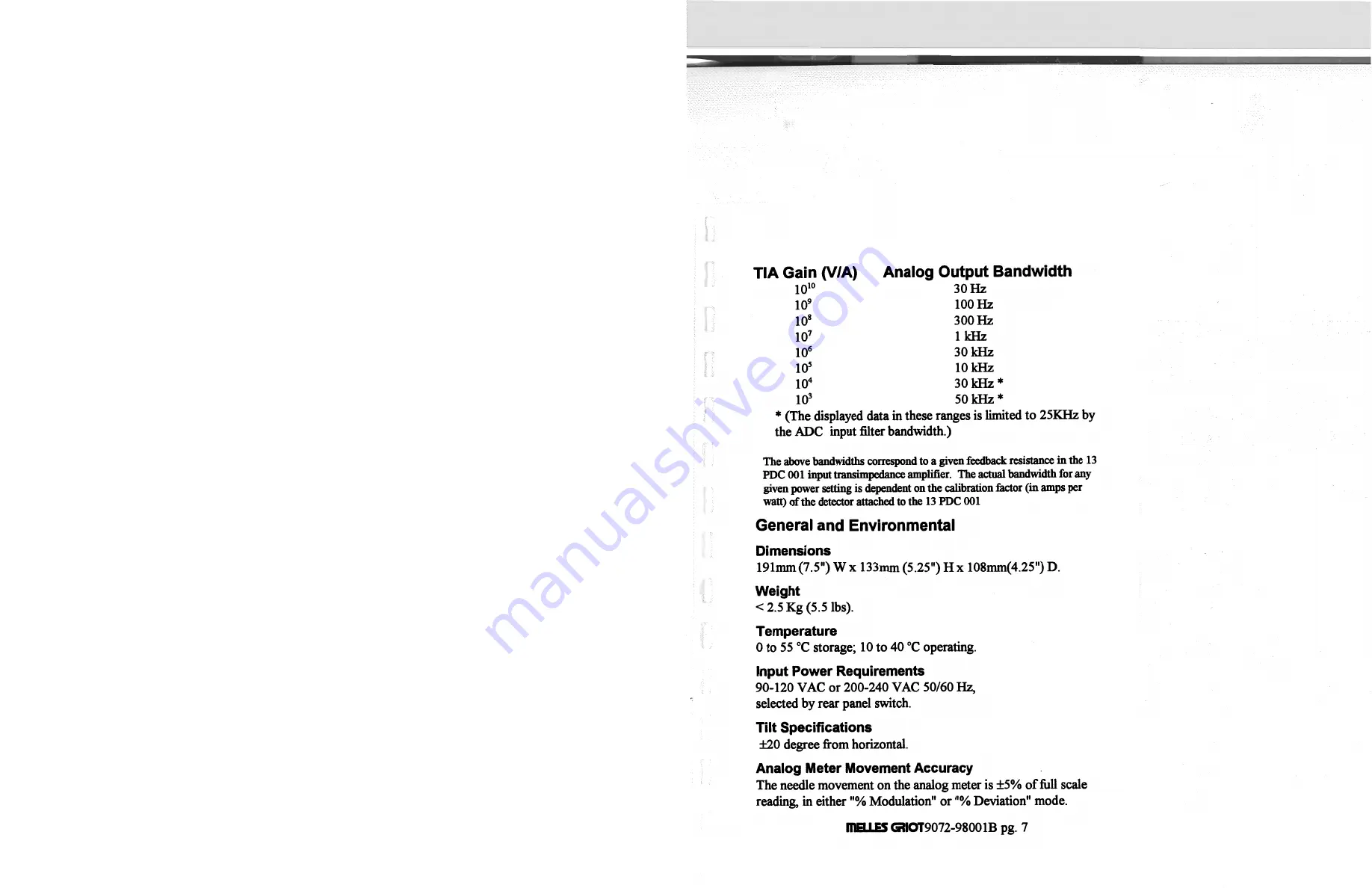 Melles Griot 13 PDC 001/IEEE Operator'S Manual Download Page 16