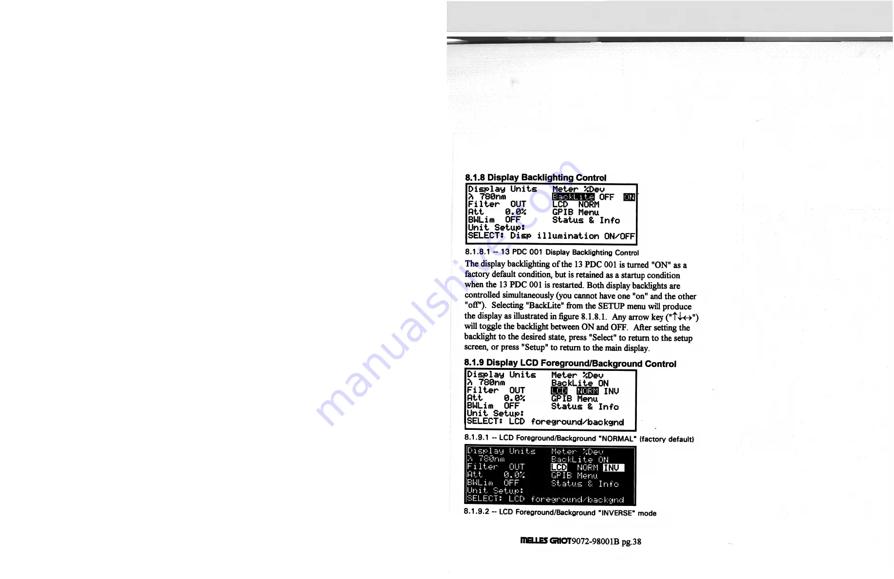 Melles Griot 13 PDC 001/IEEE Operator'S Manual Download Page 47