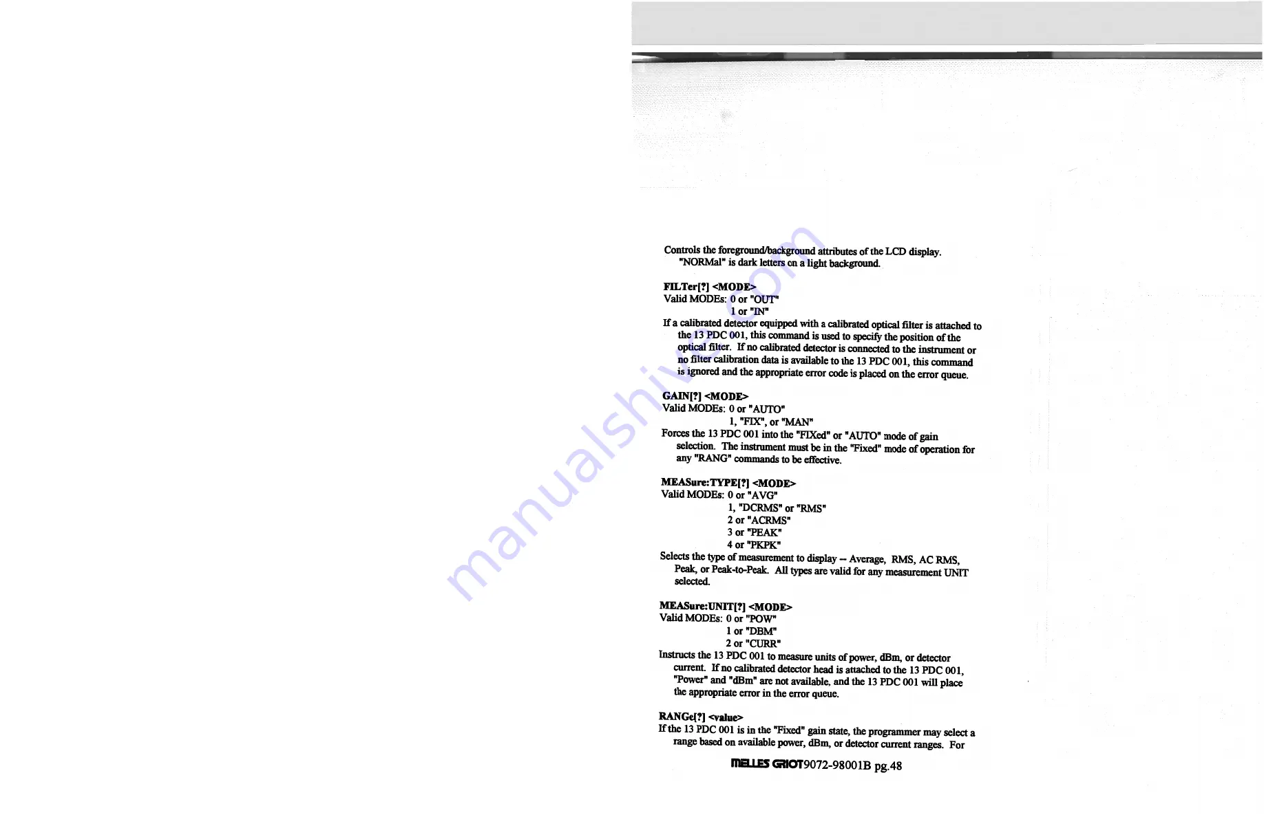 Melles Griot 13 PDC 001/IEEE Operator'S Manual Download Page 57