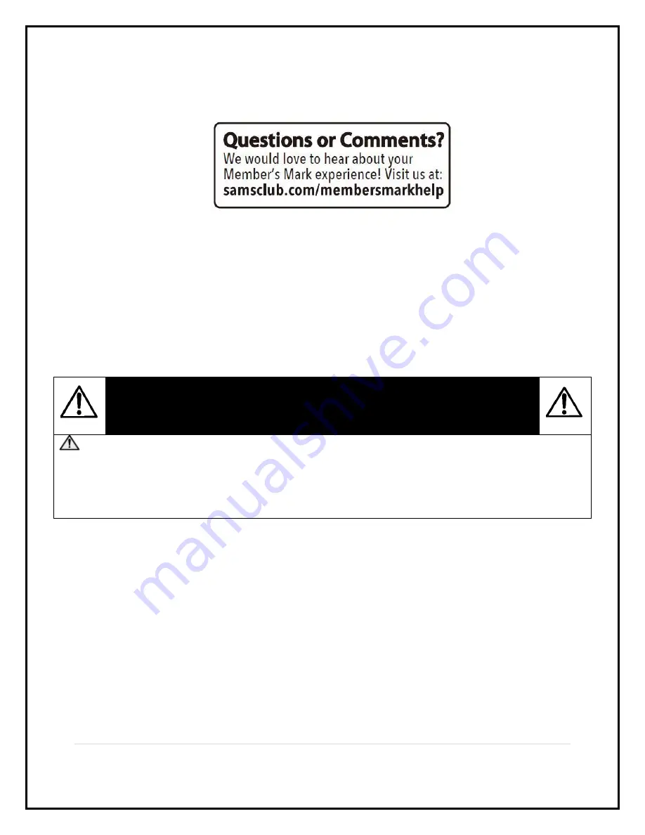 Member's Mark 980244556 Assembly Instructions & User Manual Download Page 3