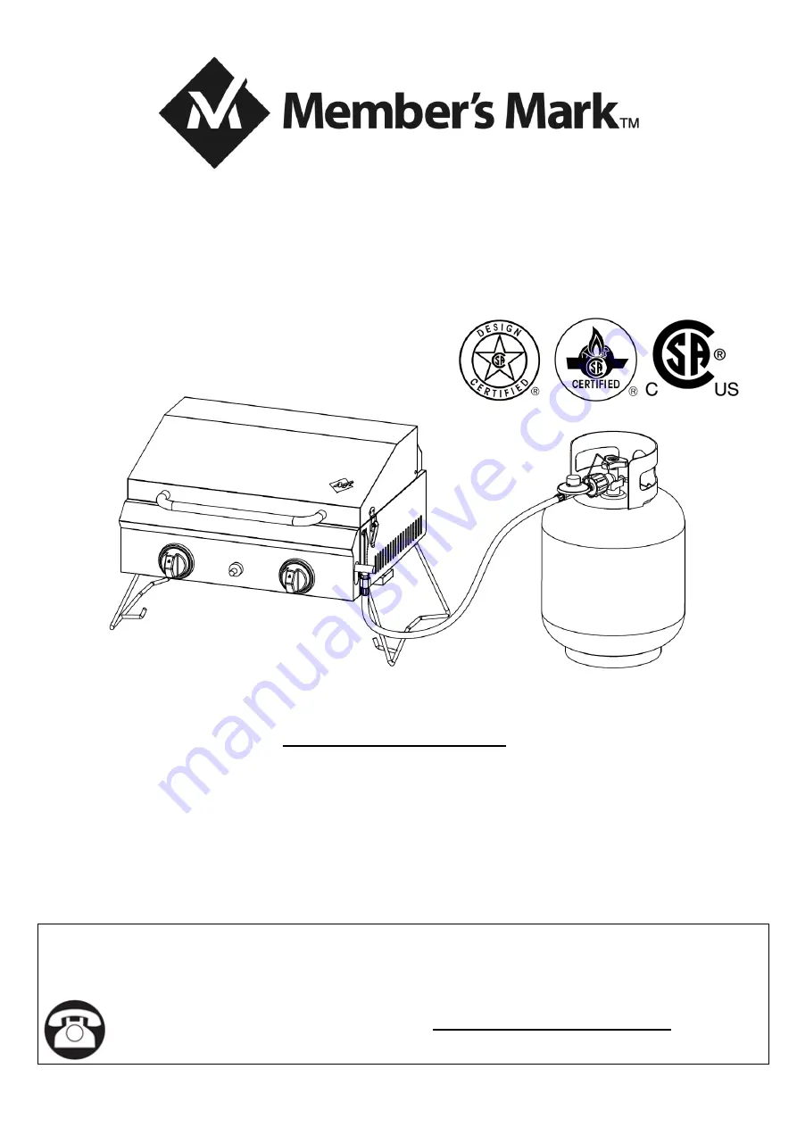 Member's Mark TG2008214-MM-00 Assembly & Operating Instructions Download Page 1