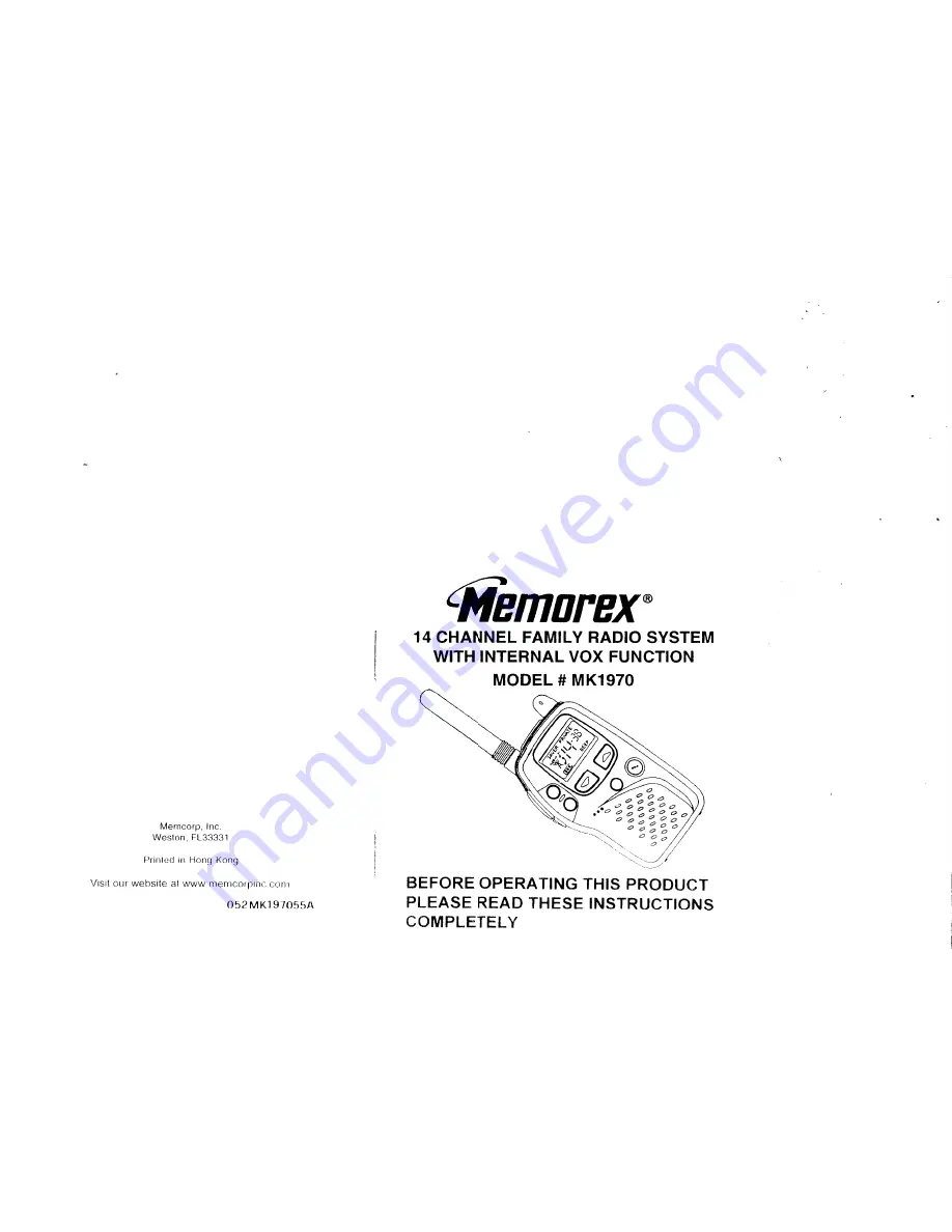 Memorex MK-1970 Скачать руководство пользователя страница 1