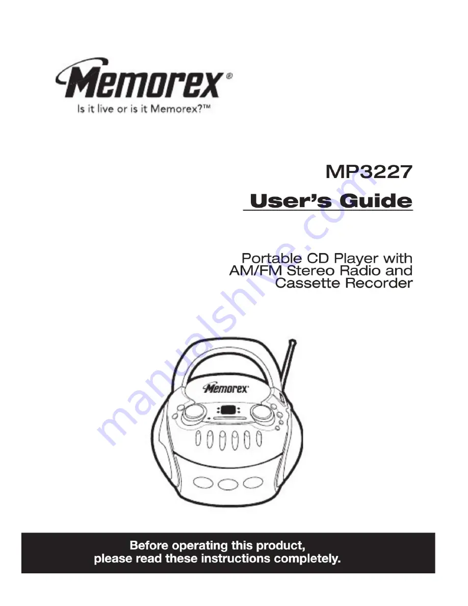 Memorex MP3227 User Manual Download Page 1