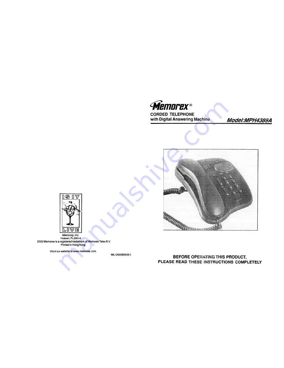 Memorex MPH-4389A Manual Download Page 1