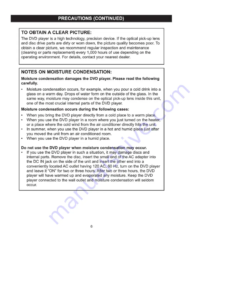 Memorex MVDP1078 - DVD Player - 7 User Manual Download Page 7