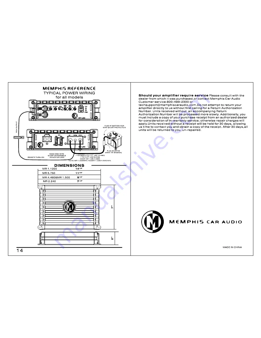 Memphis 16-MR 2.240 Owner'S Manual Download Page 8