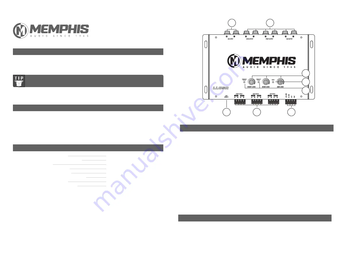 Memphis LL6SA Quick Start Manual Download Page 2