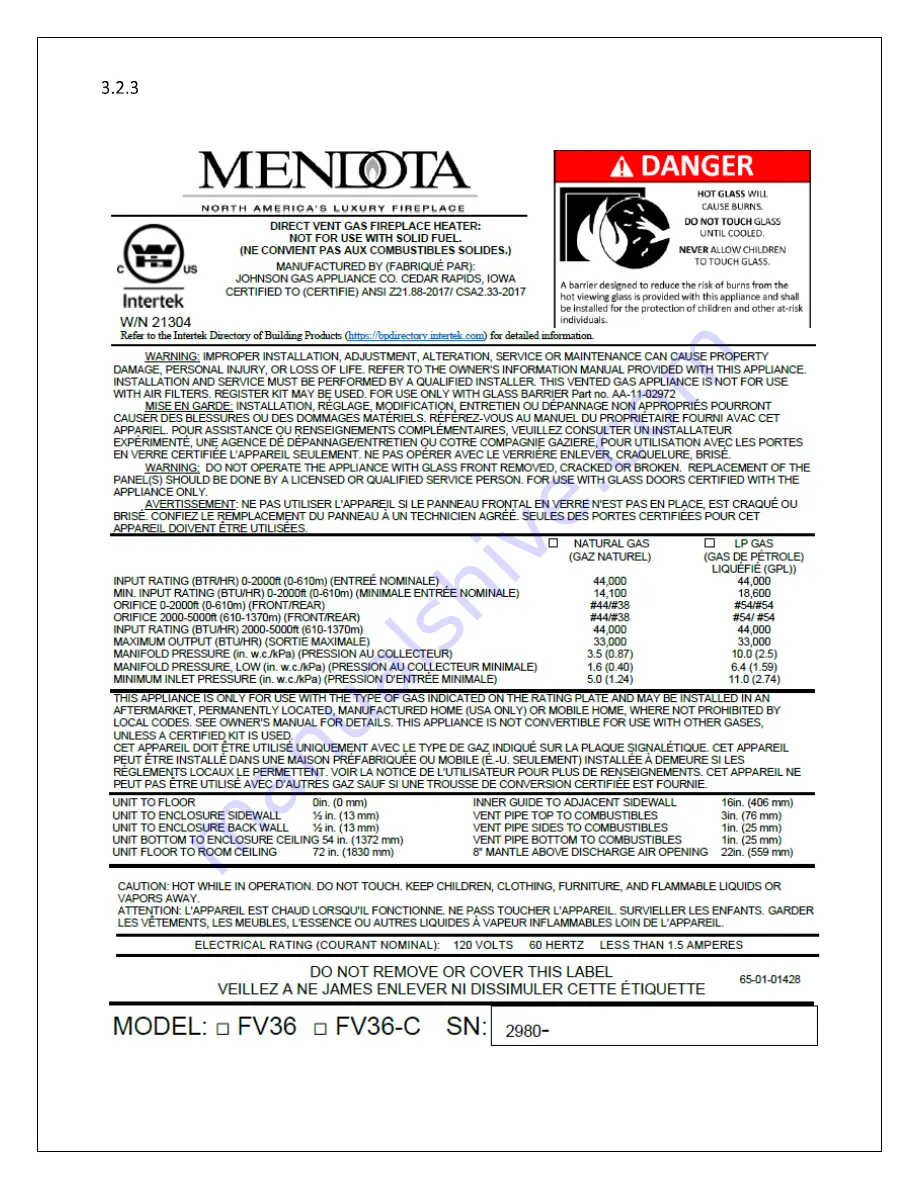 Mendota FullView AA-11-02980 FV36 Installation And Operating Instructions Manual Download Page 13