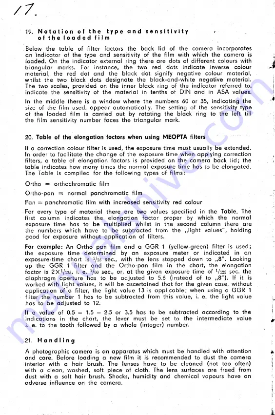 Meopta Flexaret VII Instructions For Use Manual Download Page 25