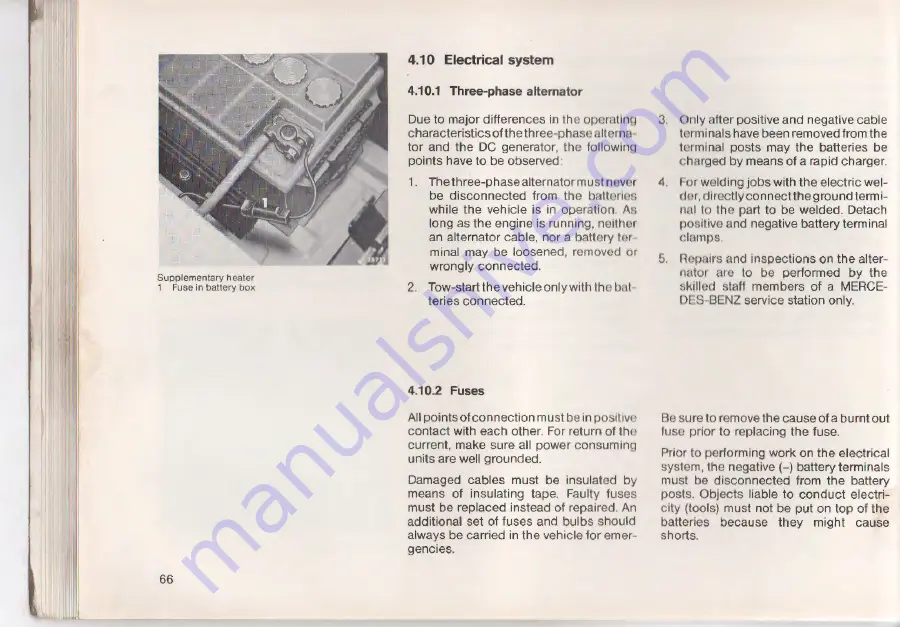 Mercedes-Benz 207 D Operating Instructions Manual Download Page 67