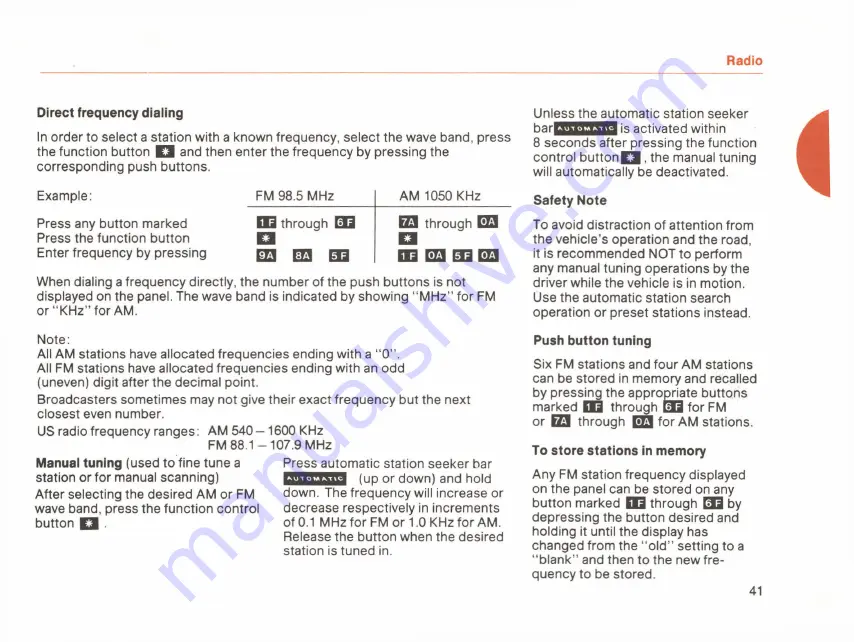 Mercedes-Benz 300 TD 123 T 1983 Owner'S Manual Download Page 43