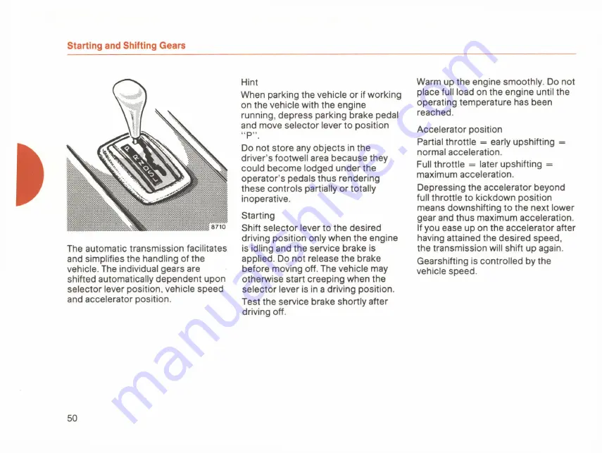 Mercedes-Benz 300 TD 123 T 1983 Owner'S Manual Download Page 52