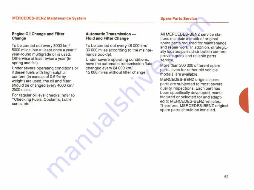Mercedes-Benz 300 TD 123 T 1983 Скачать руководство пользователя страница 63