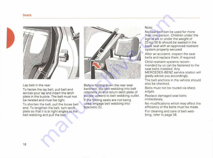 Mercedes-Benz 300 TD-TURBO DIESEL 1984 Owner'S Manual Download Page 20