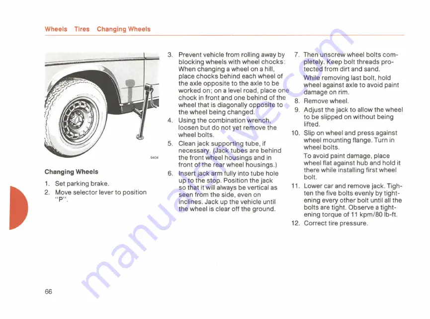 Mercedes-Benz 300 TD-TURBO DIESEL 1984 Owner'S Manual Download Page 68