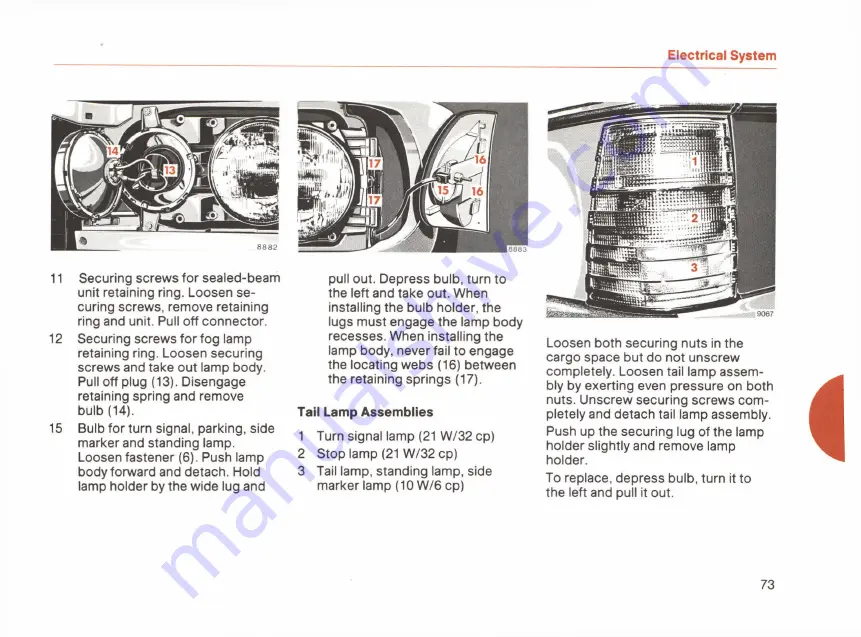 Mercedes-Benz 300 TD-TURBO DIESEL 1984 Owner'S Manual Download Page 75