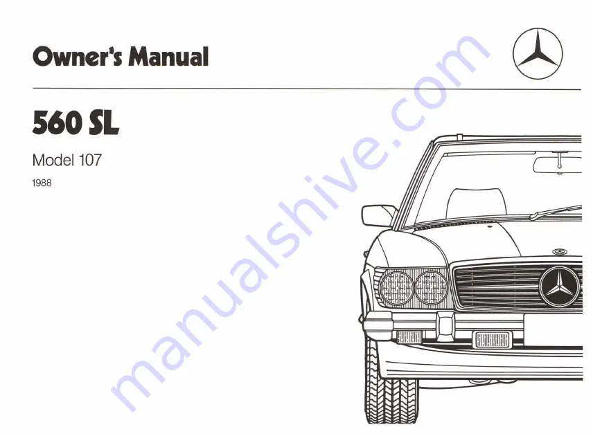 Mercedes-Benz 560 SL 1986 Скачать руководство пользователя страница 3