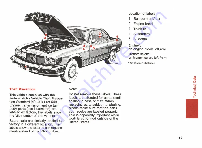 Mercedes-Benz 560 SL 1986 Скачать руководство пользователя страница 97