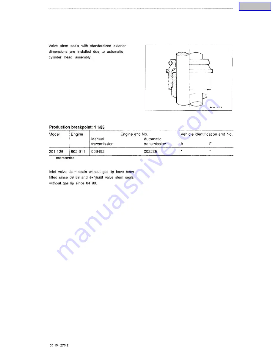 Mercedes-Benz OM602 Service Manual Download Page 259