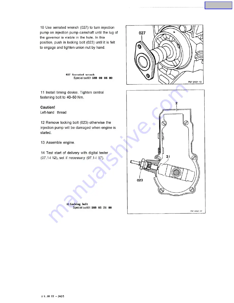 Mercedes-Benz OM602 Service Manual Download Page 631