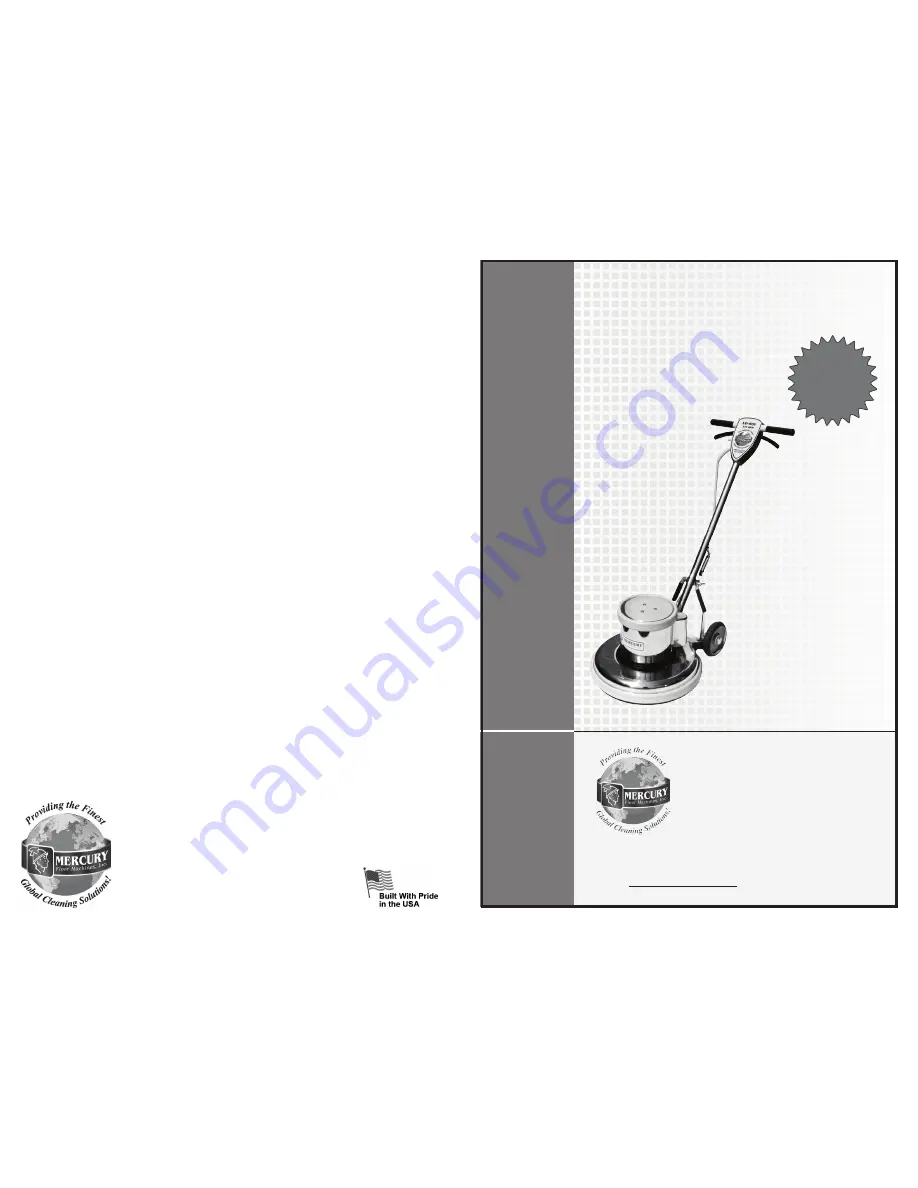 Mercury Floor Machines Lo-Boy Safety, Operation And Maintenance Manual Download Page 1