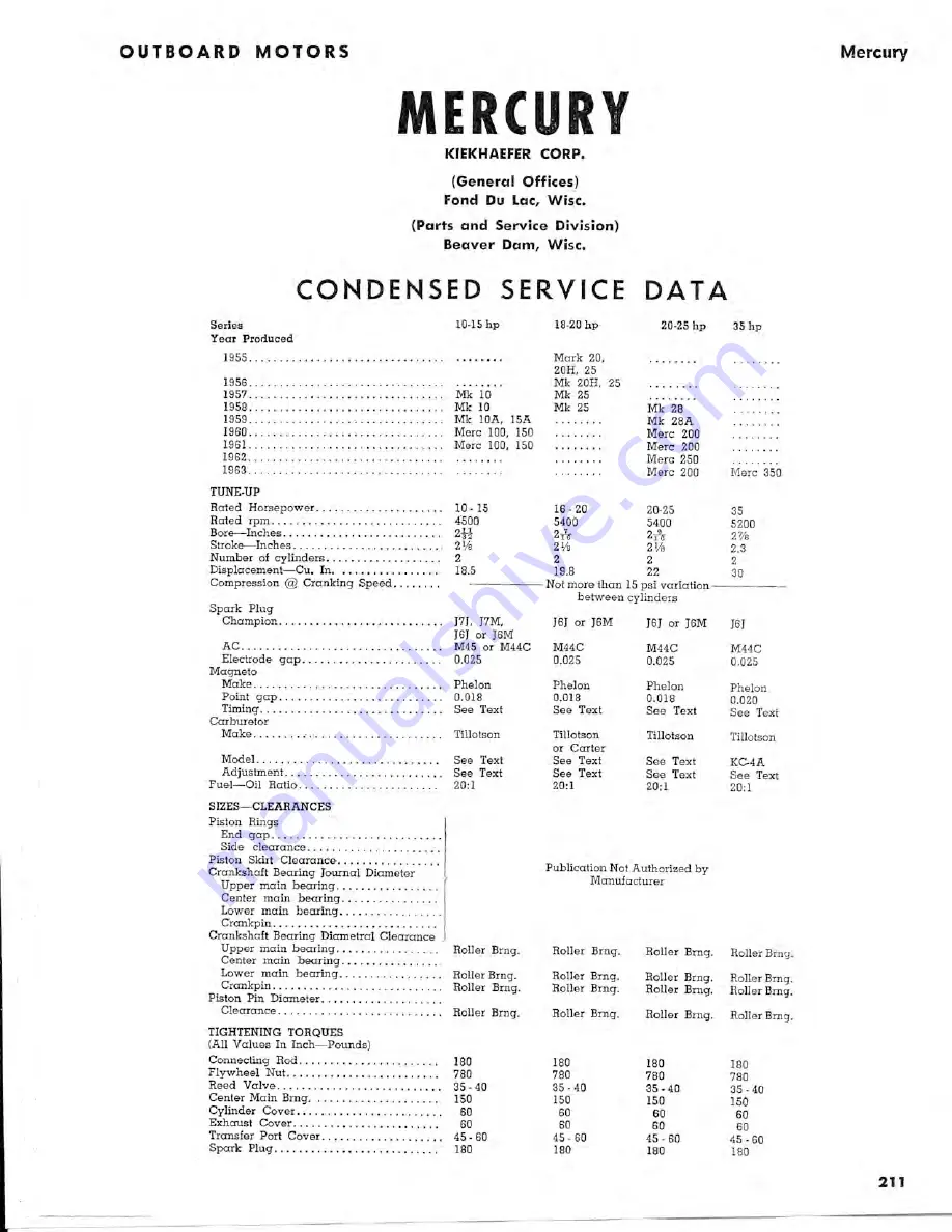 Mercury AJ-41A Service Data Download Page 1