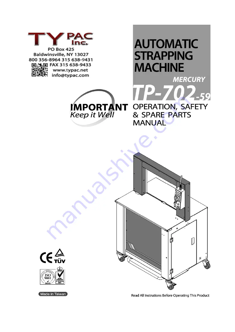 Mercury TP-702-59 Operation, Safety & Spare Parts Manual Download Page 1