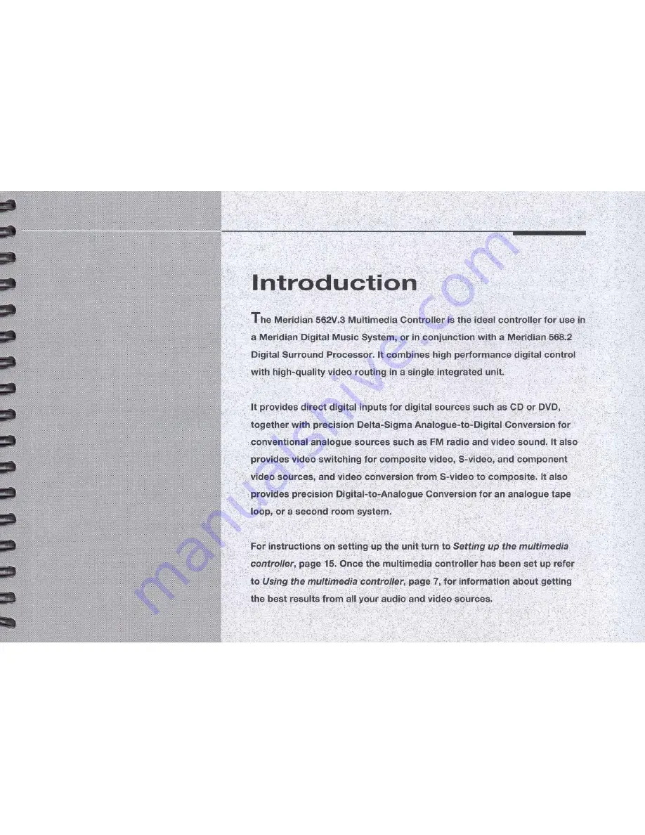 Meridian 562V.3 User Manual Download Page 6