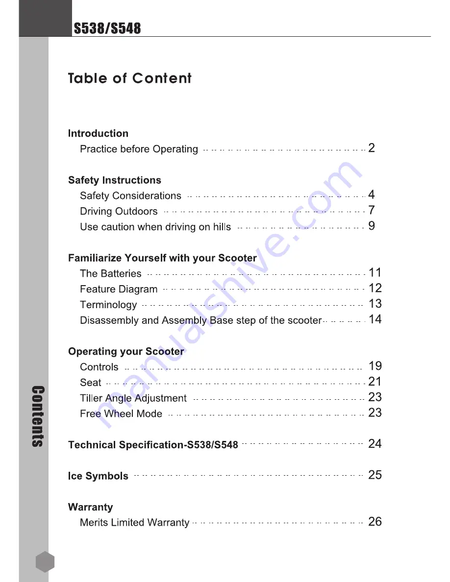 Merits S538 Instruction Manual Download Page 1