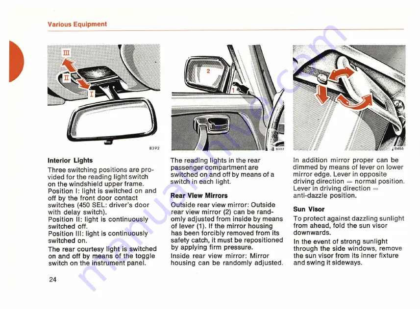 Mersedes-Benz 280 SE 1978 Owner'S Manual Download Page 25