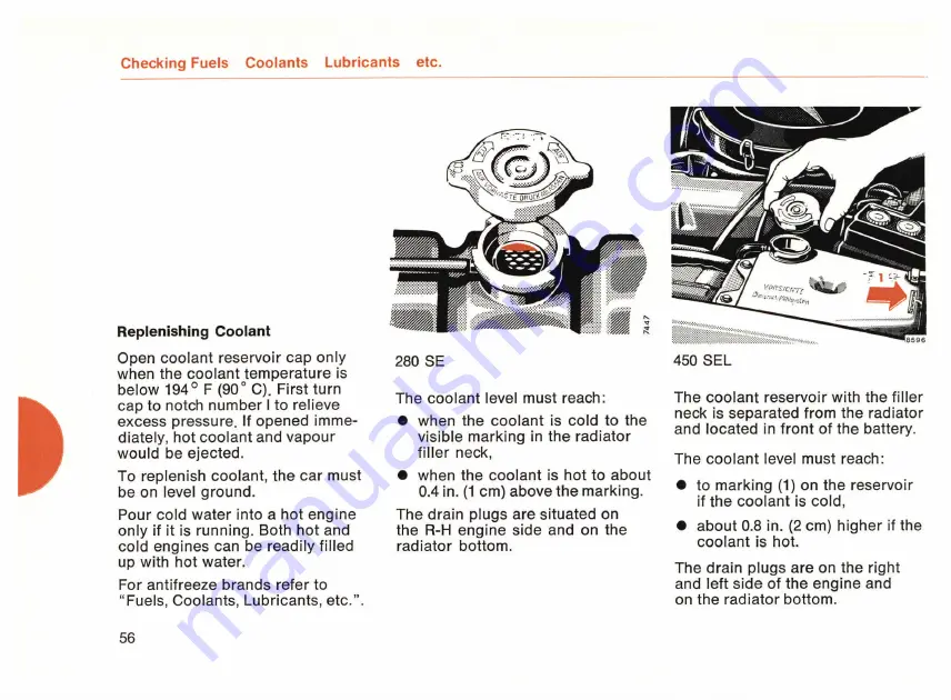 Mersedes-Benz 280 SE 1978 Owner'S Manual Download Page 57