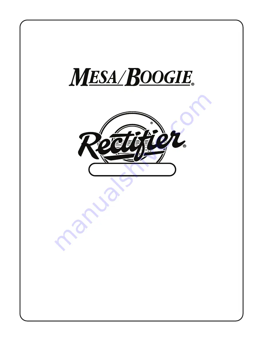 Mesa/Boogie Rectifier BADLANDER EL84/25 Скачать руководство пользователя страница 1