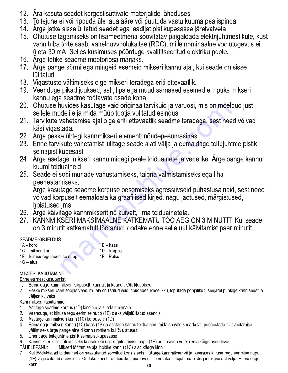 Mesko MS 4065 User Manual Download Page 20