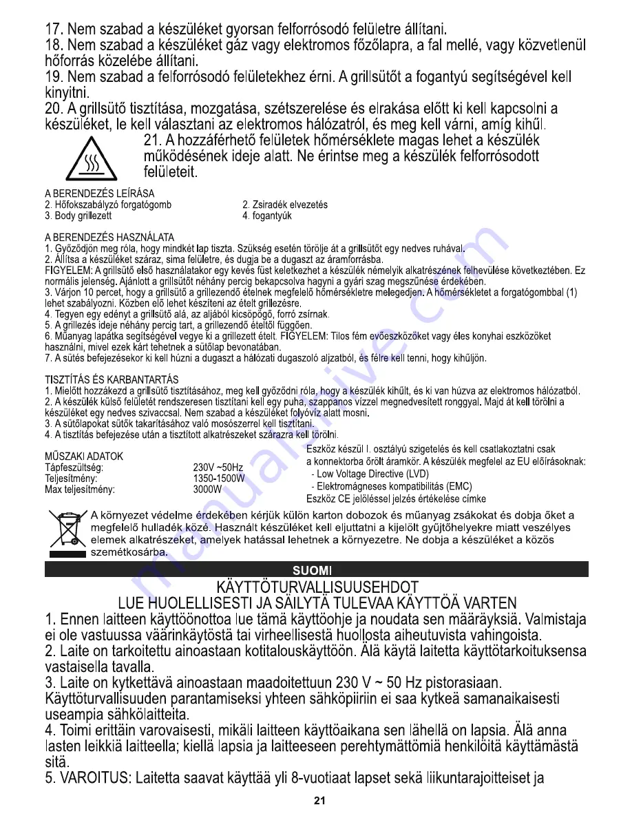 Mesko MS 6605 User Manual Download Page 21