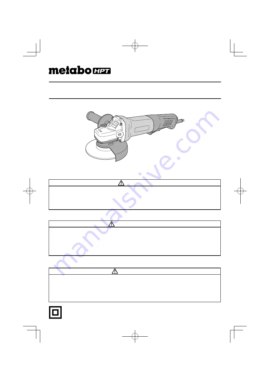 Metabo HPT G12SE3 Safety Instructions And Instruction Manual Download Page 1