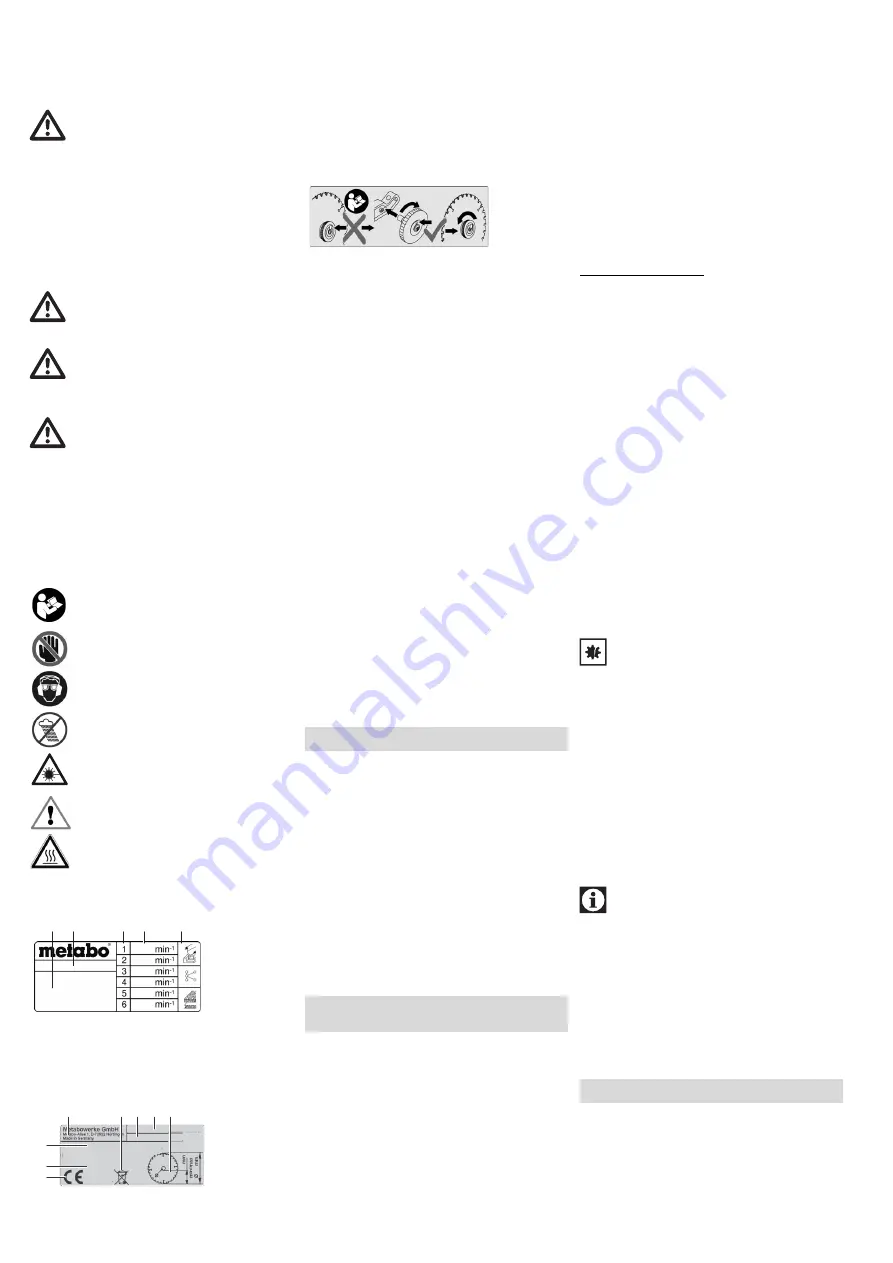 Metabo KGS 254 I Plus Original Instructions Manual Download Page 17