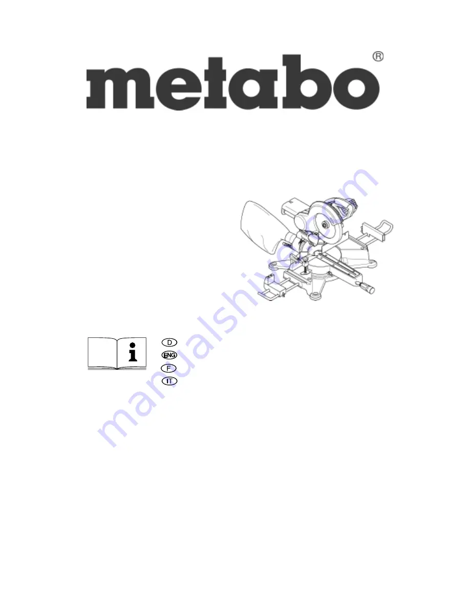 Metabo KGS 255 Plus Operating Instructions Manual Download Page 1