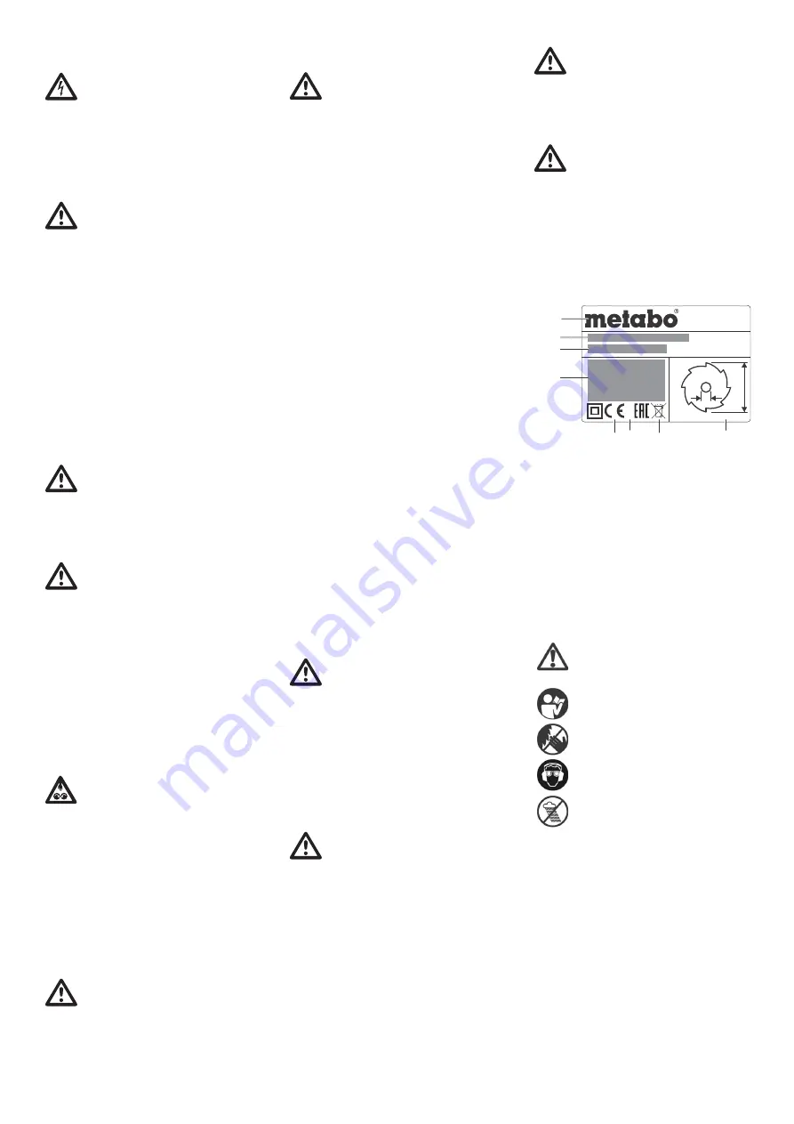 Metabo TS 254 Original Instructions Manual Download Page 84