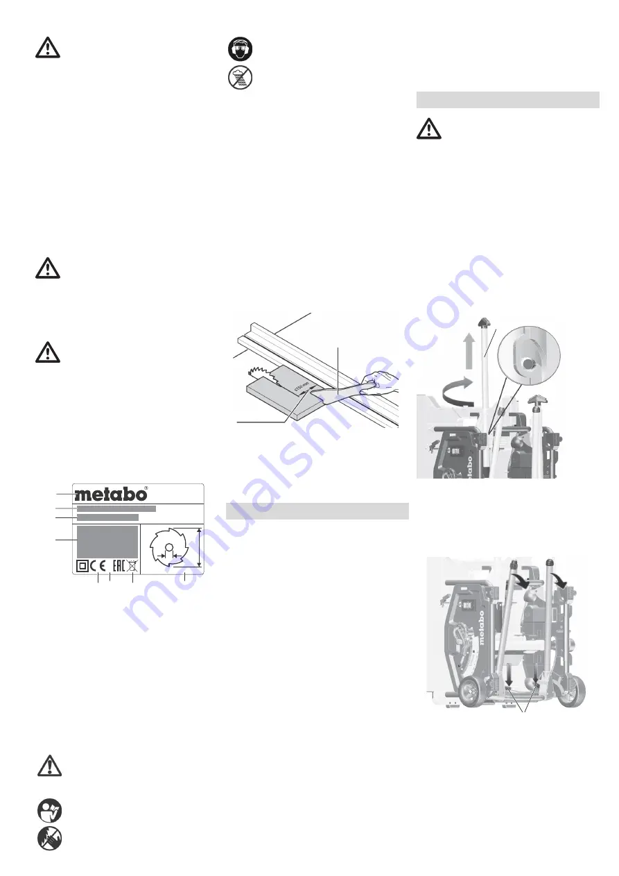 Metabo TS 254 Original Instructions Manual Download Page 112