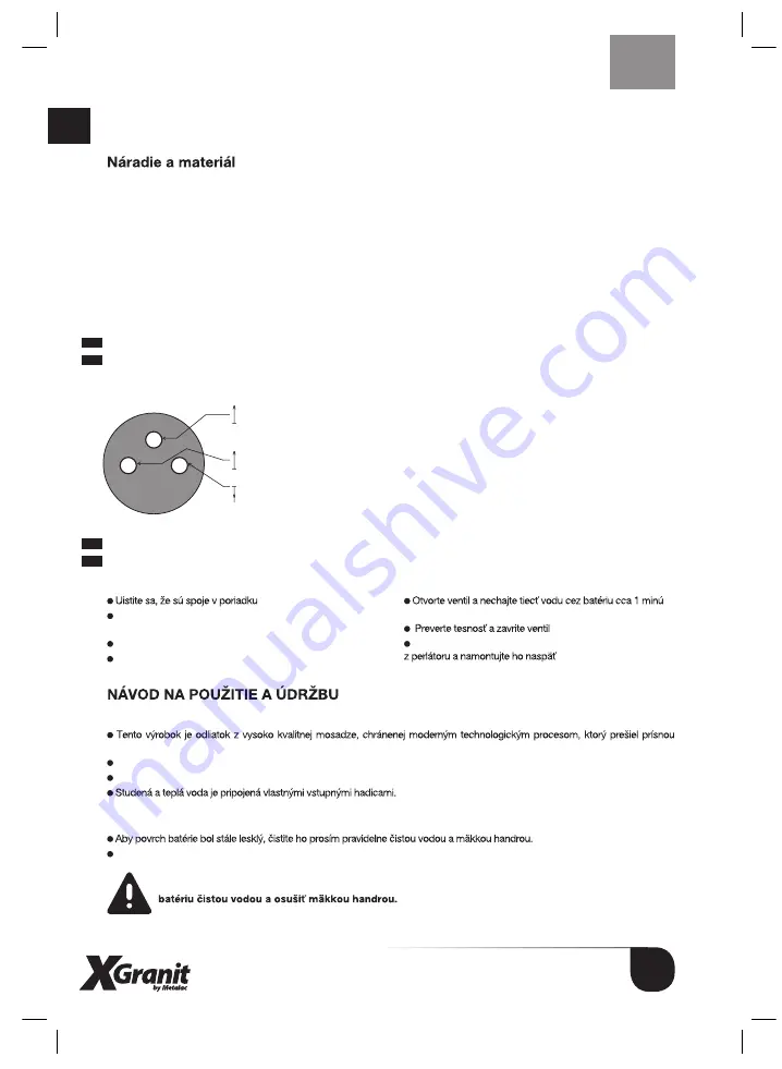 Metalac Inko XGranit Installation Use And Care Manual Download Page 11