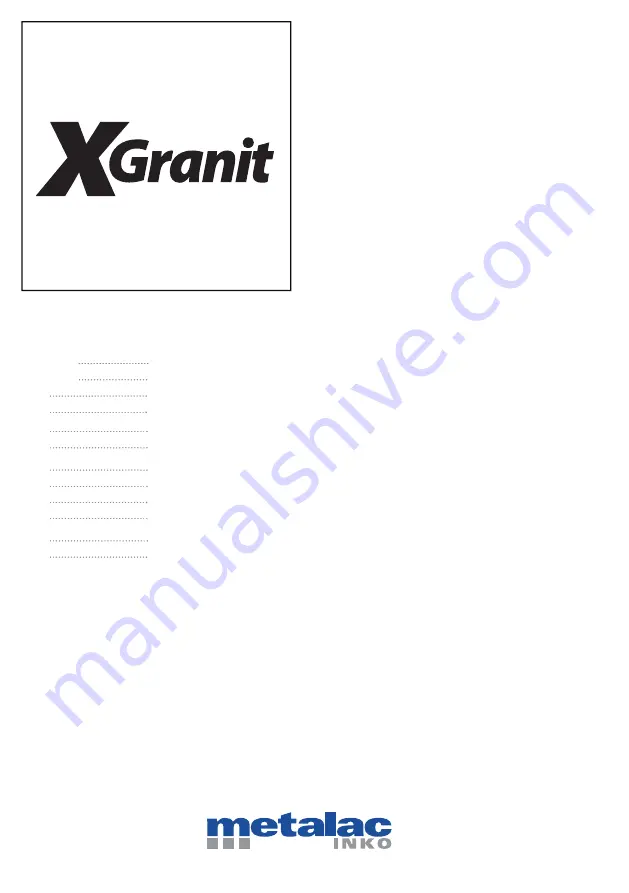 Metalac X ELIPSE Installation Manuallines Download Page 1