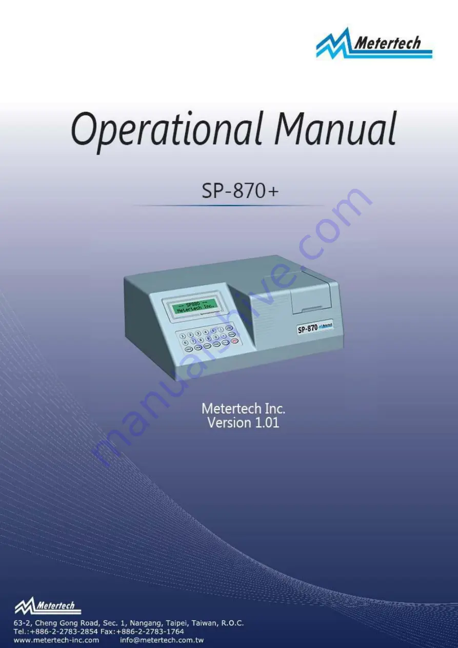 Metertech SP-870+ Operational Manual Download Page 1