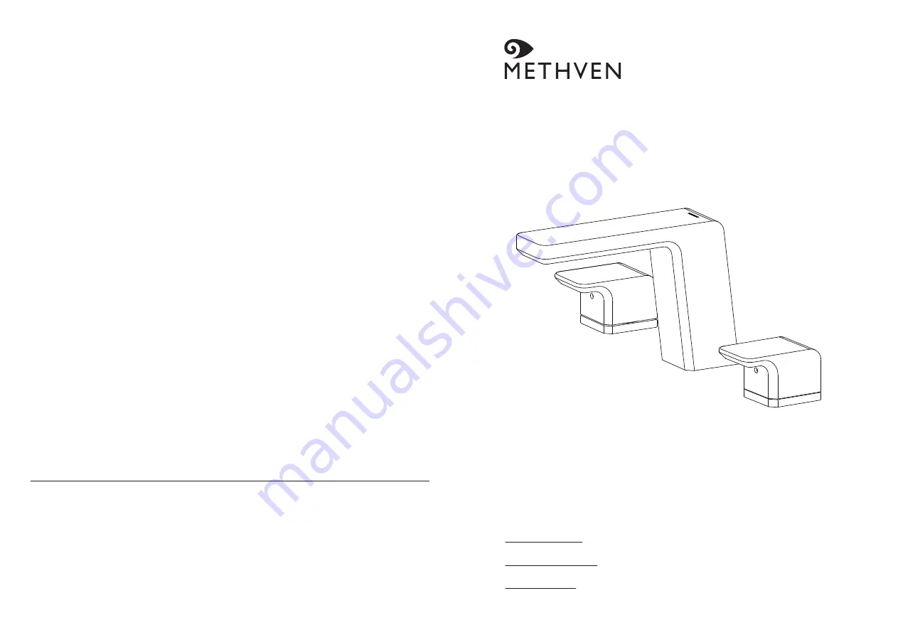 METHVEN Kiri 3 Installation Manual Download Page 1