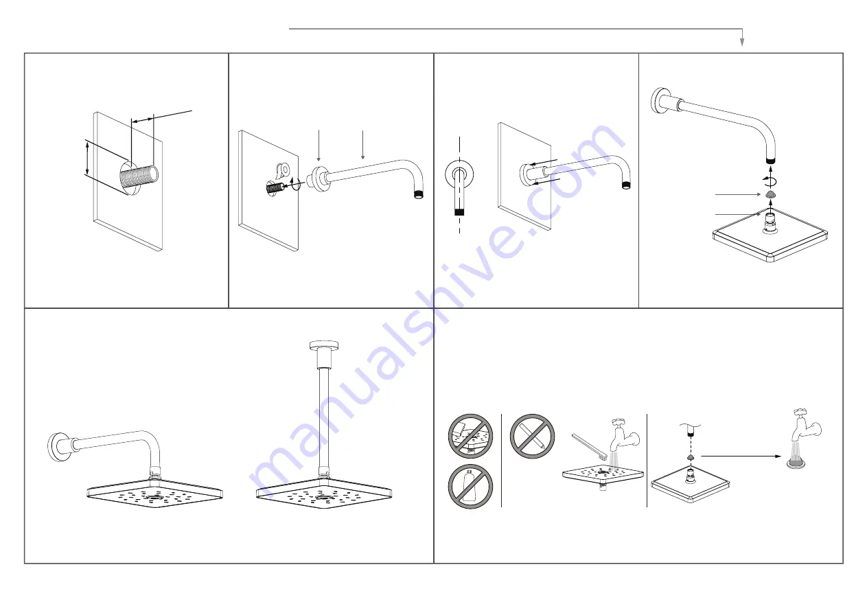 METHVEN SATINJET SQUARE OVERHEAD
DRENCHER Installation Manual Download Page 2