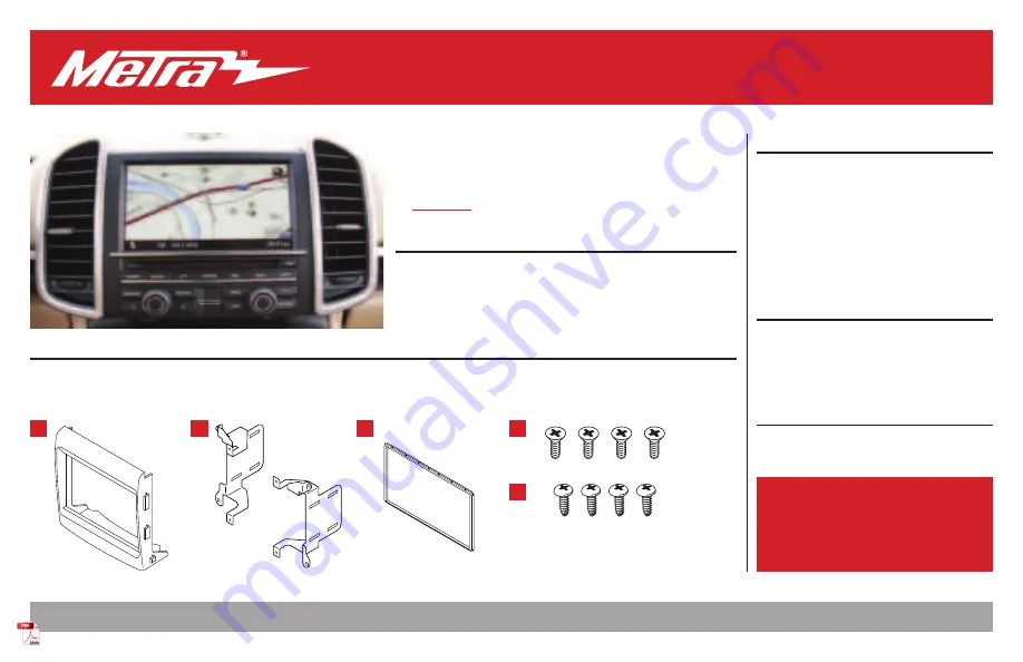 Metra Electronics 95-9612B Installation Instructions Manual Download Page 1