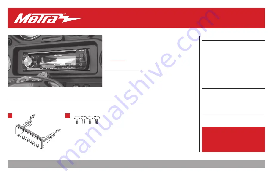 Metra Electronics 99-9613WR Скачать руководство пользователя страница 1