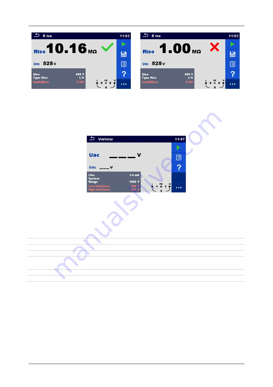 METREL MultiServicerXD MI 3325 Instruction Manual Download Page 93