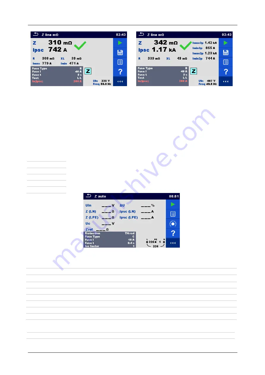 METREL MultiServicerXD MI 3325 Instruction Manual Download Page 119