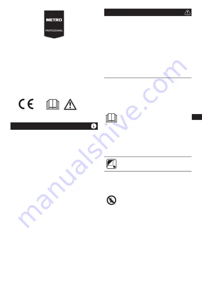 METRO PROFESSIONAL GJU1101 Скачать руководство пользователя страница 61