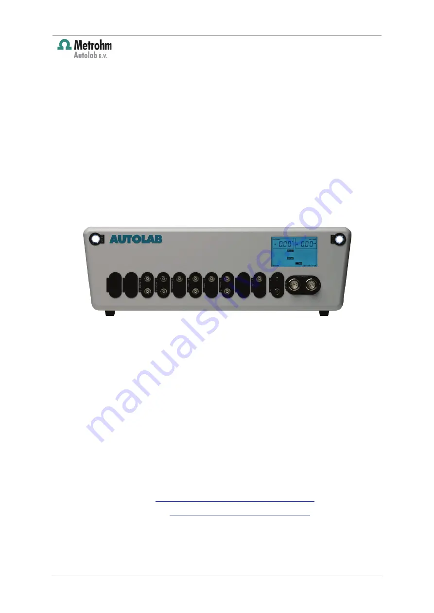 Metrohm Autolab 8 Series Manual Download Page 1